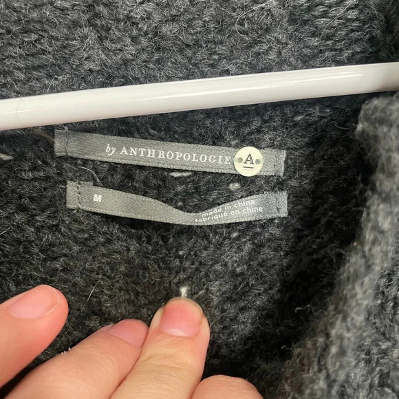 Anthropologie Bia Mock Neck Alpaca Blend Tunic Sweater in Carbon - Picture 9 of 11